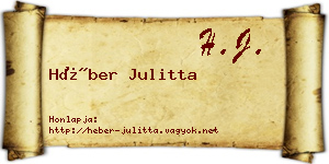 Héber Julitta névjegykártya